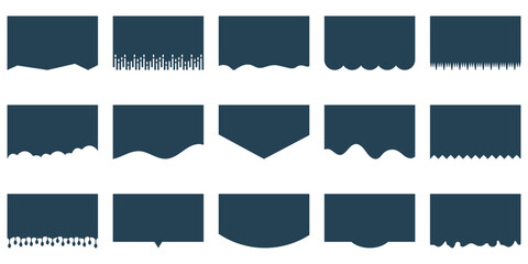Wall Mural - shape divider for website top and bottom set. abstract design element for web page. waves, curve lin