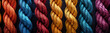 ropes tightly twisted together in various colors
