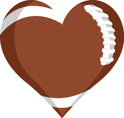 Canvas Print - An American football ball in a heart shape. Concept for passion or love of sports