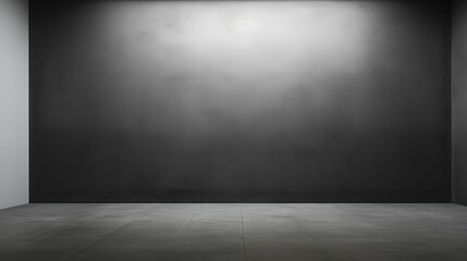 Wall Mural - Image of an empty, dark abstract cement wall.