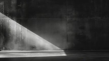 Wall Mural - Image of an empty, dark abstract cement wall.