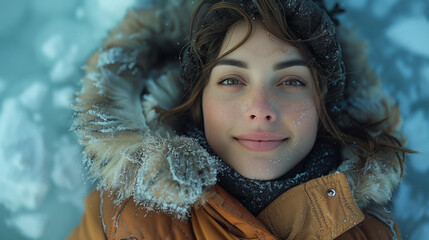 Sticker - portrait of a person in winter