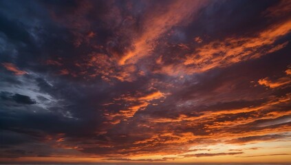 Colorful and dramatic sunset sky background