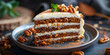 
 Overflowing Creamy Cake on a Clean White Background, carrot cake with cream cheese frosting