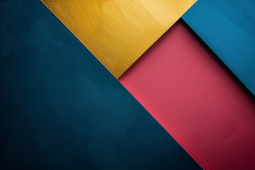 Wall Mural - Minimalist outline of a webzine, pink, electric blue, gold, black, and dark background.