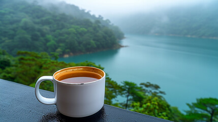 Canvas Print - cup of coffee on the beach