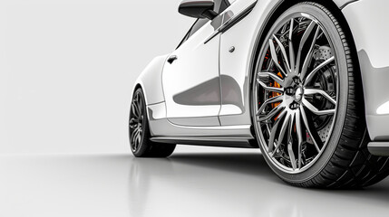 Wall Mural - car wheel on white background