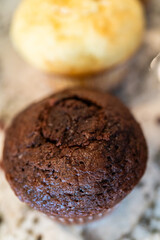 Sticker - Filling Vanilla, Chocolate Cupcakes with Lemon, Raspberry