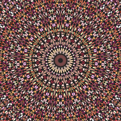Poster - Geometrical oriental round mosaic pattern mandala background - floral colorful psychedelic circular hypnotic vector design