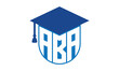 ABA initial letter academic logo design vector template. school college logo, university logo, graduation cap logo, institute logo, educational logo, library logo, teaching logo, book shop, varsity