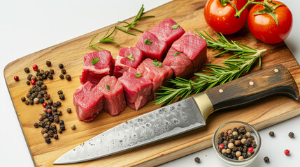 knife for meat on white background