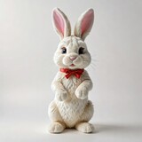 Fototapeta Zachód słońca - white bunny rabbit on a white background
