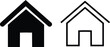 © WaQar - Home icons set. House symbol real estate objects and houses black flat and line vector collection isolated on transparent background. Investment, Residential Building, City, Apartment, web and app.