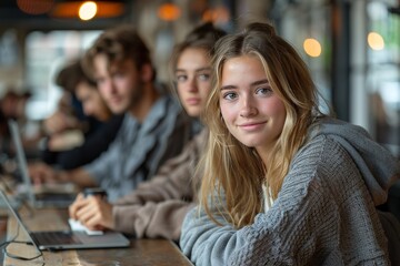 Poster - Dynamic Coworking Scenes: Young Professionals Embracing Collaboration