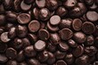 close up of a pile of chocolate chips. ai generative ai