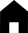 Home icon. House symbol real estate objects and houses black flat vector isolated on transparent background. Investment, Residential Building, City, Apartment, web and app.