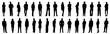 silhouettes of people working group of standing business people vector illustration on isolated white background