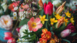 bunte Frühlingsblumen zur Osterdekoration in 16:9