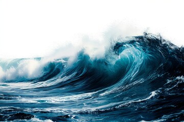 Wall Mural - Ocean wave isolated on white background