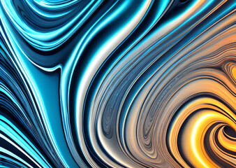 Canvas Print - Colorful flowing spiral liquid waves background wallpaper,mixed gradient color abstract high definition and high definition,Generative AI