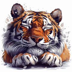 tiger head on a white background