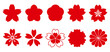 和風アイコン　フレーム　セット　素材　飾り　桜　梅　菊　雪輪　シンプル　年賀
