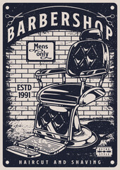 Canvas Print - Men barbershop vintage sticker monochrome