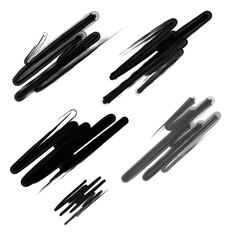 Wall Mural - Classsical style brush material line Black
