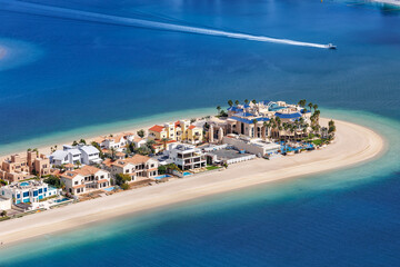 Sticker - Dubai luxury villas real estate on The Palm Jumeirah artificial island with beach