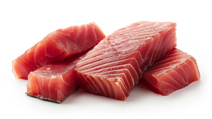 tuna fillet on white background