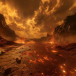 A virtual journey across a dark planet hellfire represents negative emotions controlled