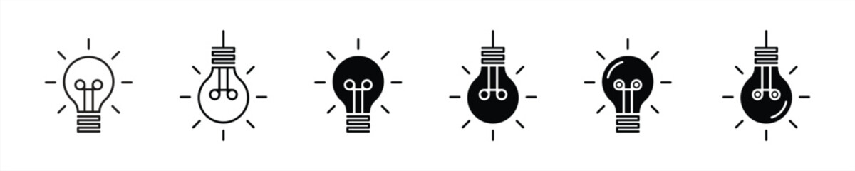 Fototapete - light bulb icon set. idea lamp icon symbol sign. vector illustration