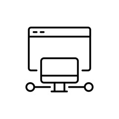 Poster - Local browser outline icons, minimalist vector illustration ,simple transparent graphic element .Isolated on white background