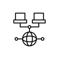 Poster - Local network outline icons, minimalist vector illustration ,simple transparent graphic element .Isolated on white background