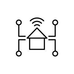 Poster - House network outline icons, minimalist vector illustration ,simple transparent graphic element .Isolated on white background