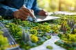 © AI Farm - A landscape architect designing a sustainable urban park on a tablet