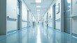 © sorapop - A minimalist design of a hospital corridor, with strategic blur to emphasize the medical equipment and signage, modern and sleek Created Using minimalist design, strategic blur, AI Generative