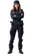 © Rawf8 - Police officer portrait of a woman in uniform isolated on white, transparent, PNG