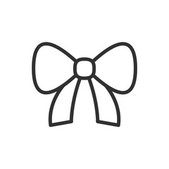 Ribbon bow, linear icon. Line with editable stroke