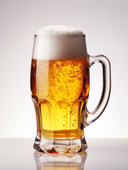 beer glass on isolated background, white background сreated with Generative Ai