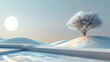Minimalist background of snow trees.