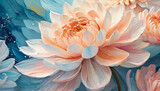 Fototapeta Kwiaty - Piękne brzoskwiniowe malowane kwiaty, dekoracja generative ai 