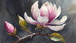 Piękne malowane magnolie, dekoracja generative ai