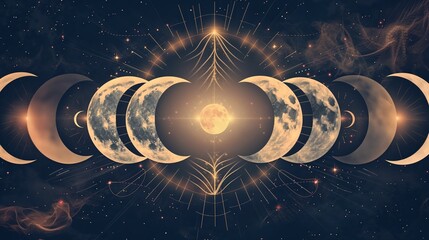 celestial cycles: radiant astrological event illustration