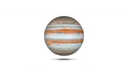 Wall Mural - Spinning Jupiter Loop On White Background