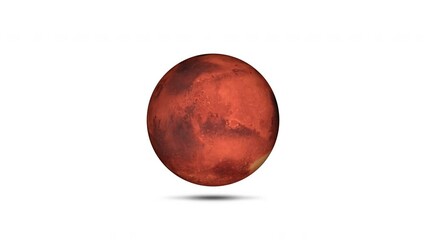 Wall Mural - Spinning Mars Loop On White Background