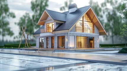 Poster - house project, real estate, luxury