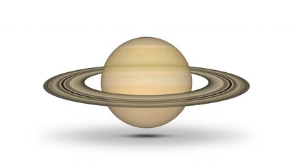 Wall Mural - Spinning Saturn Loop On White Background