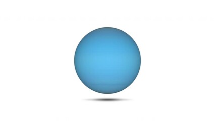 Wall Mural - Spinning Uranus Loop On White Background