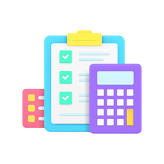 Poster - Financial accounting budget planning earnings expenses balance control 3d icon realistic vector